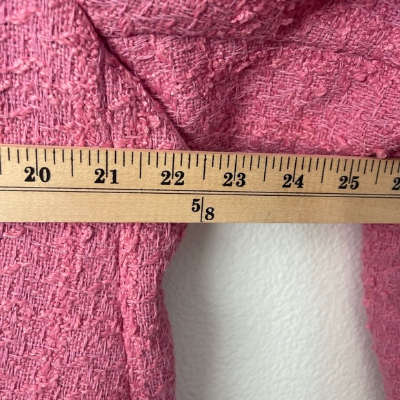 H&M TEXTURED DOUBLE-BREASTED BLAZER PINK SZ XL TWEED BLOGGERS BARBIE SILVER - Picture 8 of 11